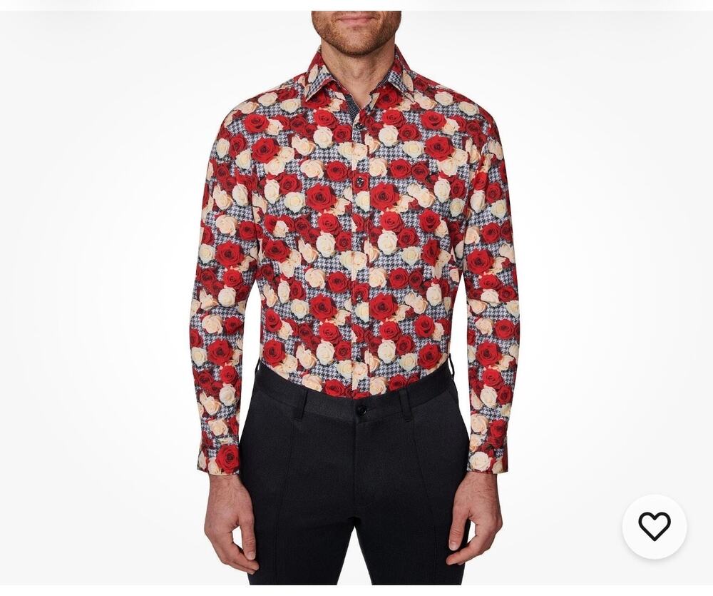 NWT Society of Threads men's slim fit floral performance stretch dress shirt